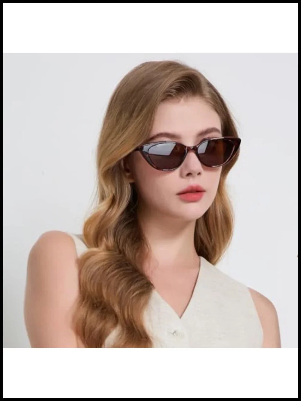 Retro Cat Eye Polarized Sunglasses Women Trendy Driving Glasses
